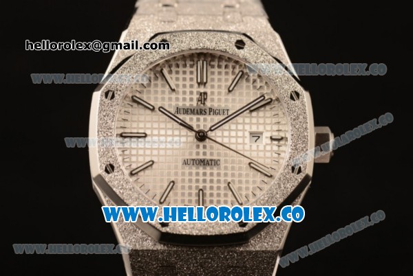 Audemars Piguet Royal Oak Clone Calibre AP 3120 Automatic Full Steel with White Dial and Stick Markers (EF) - Click Image to Close